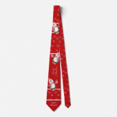 Cravate Cute Daddy Penguin à Noël rouge (Devant)