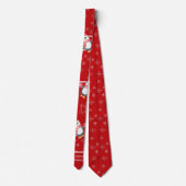 Cravate Cute Daddy Penguin à Noël rouge (Dos)