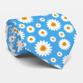 Cravate Cute Daisy Flower Pattern On A Blue (Roulé)