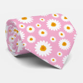 Cravate Cute Daisy Flower Pattern On A Pink (Roulé)