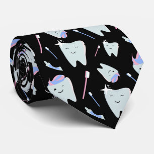 Cravate Cute Dentiste Dental Hygiéniste Motif dentaire No