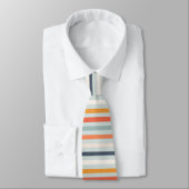 Cravate Cute Dusky Orange Bleu Motif rayé ocre (Attaché)