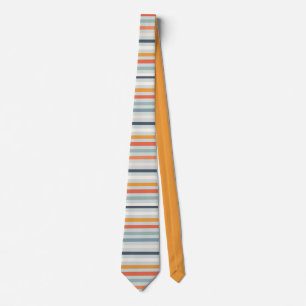 Cravate Cute Dusky Orange Bleu Motif rayé ocre