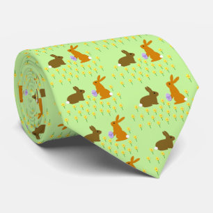 Cravate Cute Easter Bunnies and Daffodils Neck Tie