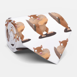 Cravate Cute funny big cheeks chipmunk cartoon