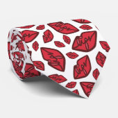 Cravate Cute Funny Lips Pattern White (Roulé)