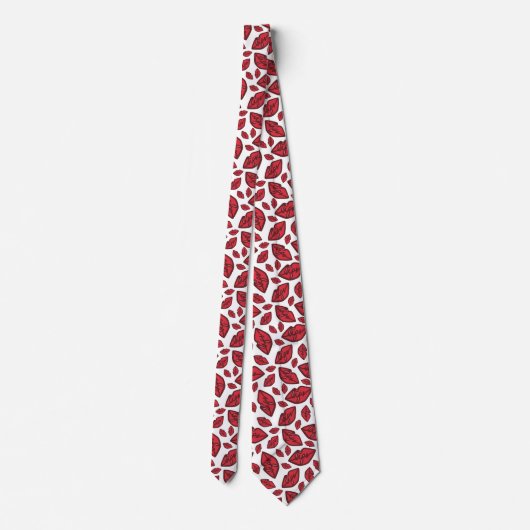 Cravate Cute Funny Lips Pattern White (Dos)
