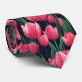 Cravate Cute Gift  For Boyfriend Tulip Flower (Roulé)