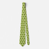 Cravate Cute Green Heart-Shaped Alien Head Pattern (Devant)