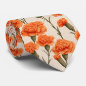 Cravate Cute Groomsmen Carnation Flower (Roulé)