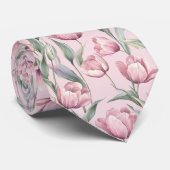 Cravate Cute Groomsmen Tulip Flower (Roulé)