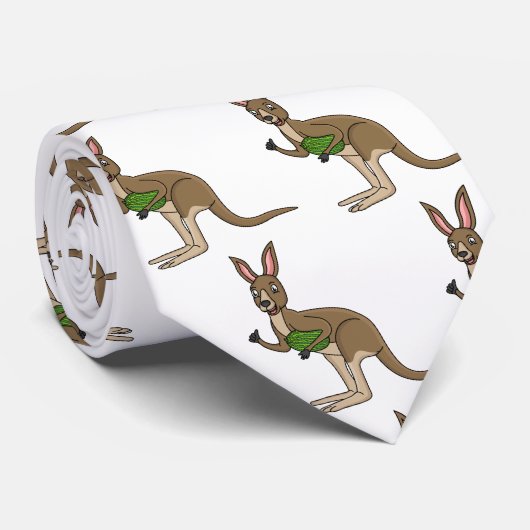 Cravate Cute happy Australian kangaroo illustration (Roulé)