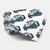 Cravate Cute happy police car cartoon illustration (Roulé)