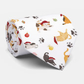 Cravate Cute Holiday Cat Pattern (Roulé)