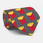 Cravate Cute Kawaii French Fries - gris (Roulé)