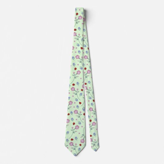 Cravate Cute Ladybug Polka dot Daisy Flower Russe Motif (Devant)