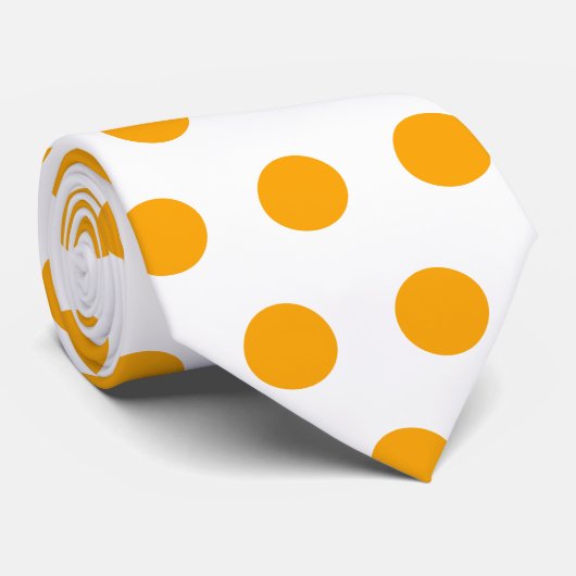 Cravate Cute large yellow polka dots on white pattern (Roulé)
