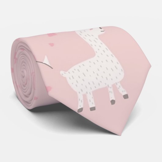 Cravate Cute llama seamless (Roulé)