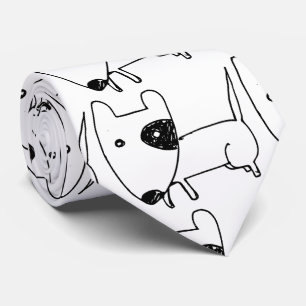 Cravate Cute minimaliste chien oeil noir Thunder_Cove