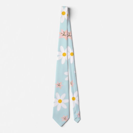 Cravate Cute Modern Daisy Fleur de lys Rustique transparen (Devant)