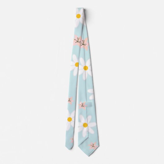 Cravate Cute Modern Daisy Fleur de lys Rustique transparen (Dos)