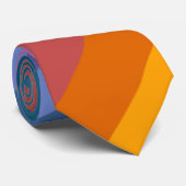 Cravate Cute Moderne Abstrait Vibrant Arc-en-ciel rayures  (Roulé)
