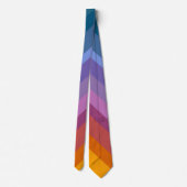 Cravate Cute Moderne Abstrait Vibrant Arc-en-ciel rayures  (Dos)