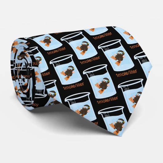 Cravate Cute Mole nage dans le bécher Avogadro's Mole Day (Roulé)