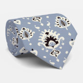 Cravate Cute motifs tribaux gris beige ikat (Roulé)