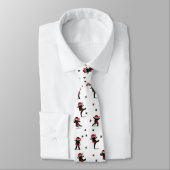 Cravate Cute Ninja Motif noir et rouge (Attaché)