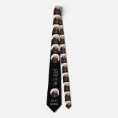 Cravate Cute Otter Motif animal spirituel sur le noir (Devant)