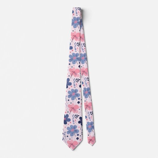 Cravate Cute Pastel Pink And Blue Floral Spring Garden (Devant)