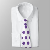 Cravate Cute pattern of large purple polka dots on white (Attaché)