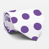 Cravate Cute pattern of large purple polka dots on white (Roulé)