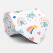 Cravate Cute Rainbow Hearts & Clouds Motif (Roulé)