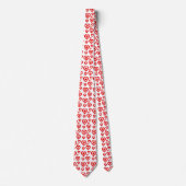 Cravate Cute Random Motif de coeur rouge et blanc (Devant)
