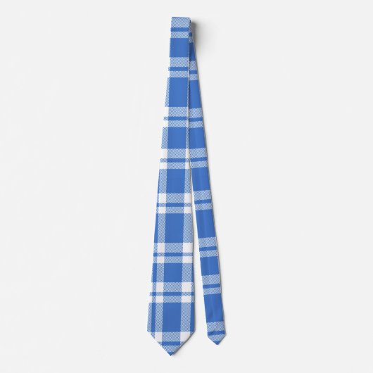 Cravate Cute Retro Blue Gingham Plaid Pattern (Devant)