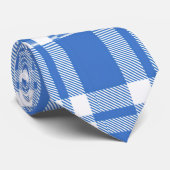 Cravate Cute Retro Blue Gingham Plaid Pattern (Roulé)