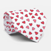 Cravate Cute Rose & Coeurs rouges Motif Saint Valentin (Roulé)