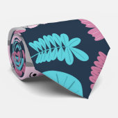 Cravate Cute rose Turquoise Hippo Papillon Floral Lily Pad (Roulé)