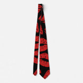 Cravate Cute Rouge Lipstick Bisses Kiss Lips motif (Dos)