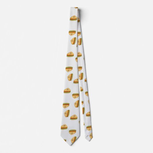 Cravate Cute sandwichs caractère motif (Devant)