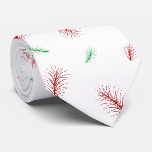 Cravate Cute Snowflake Wreath Xmas arbre rouge vert motif (Roulé)