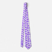 Cravate Cute violet Doodled Heart Saint Valentin Monogramm (Dos)