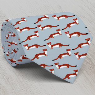 Cravate Cute Weasel Pattern