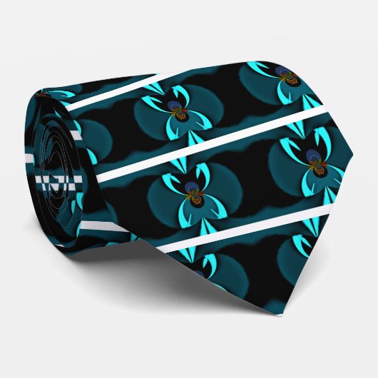 Cravate Cyan Abstrait Art Print (Roulé)