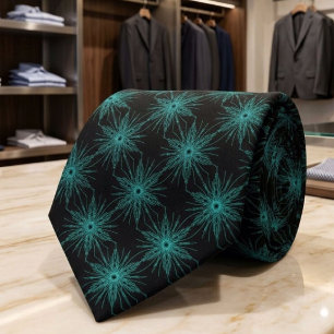 Cravate Cyan Green Pulsar Longueur d'onde Symétrie Motif A