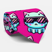 Cravate Cyber chat (Roulé)