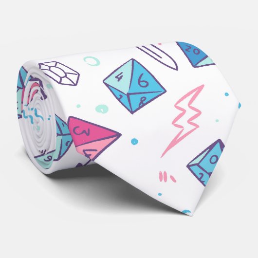 Cravate D&D NeckTie, Joli D20 Dice, Don Master Dungeon (Roulé)