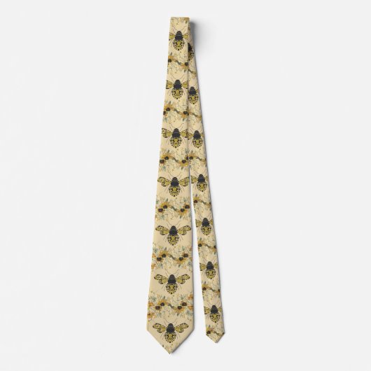 Cravate d'abeilles miel pour hommes (Devant)